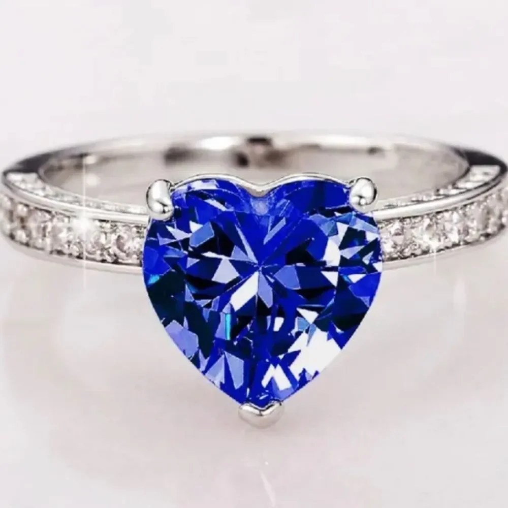 LIVE SHOW BLUE HEART BRIDAL WEDDING RING